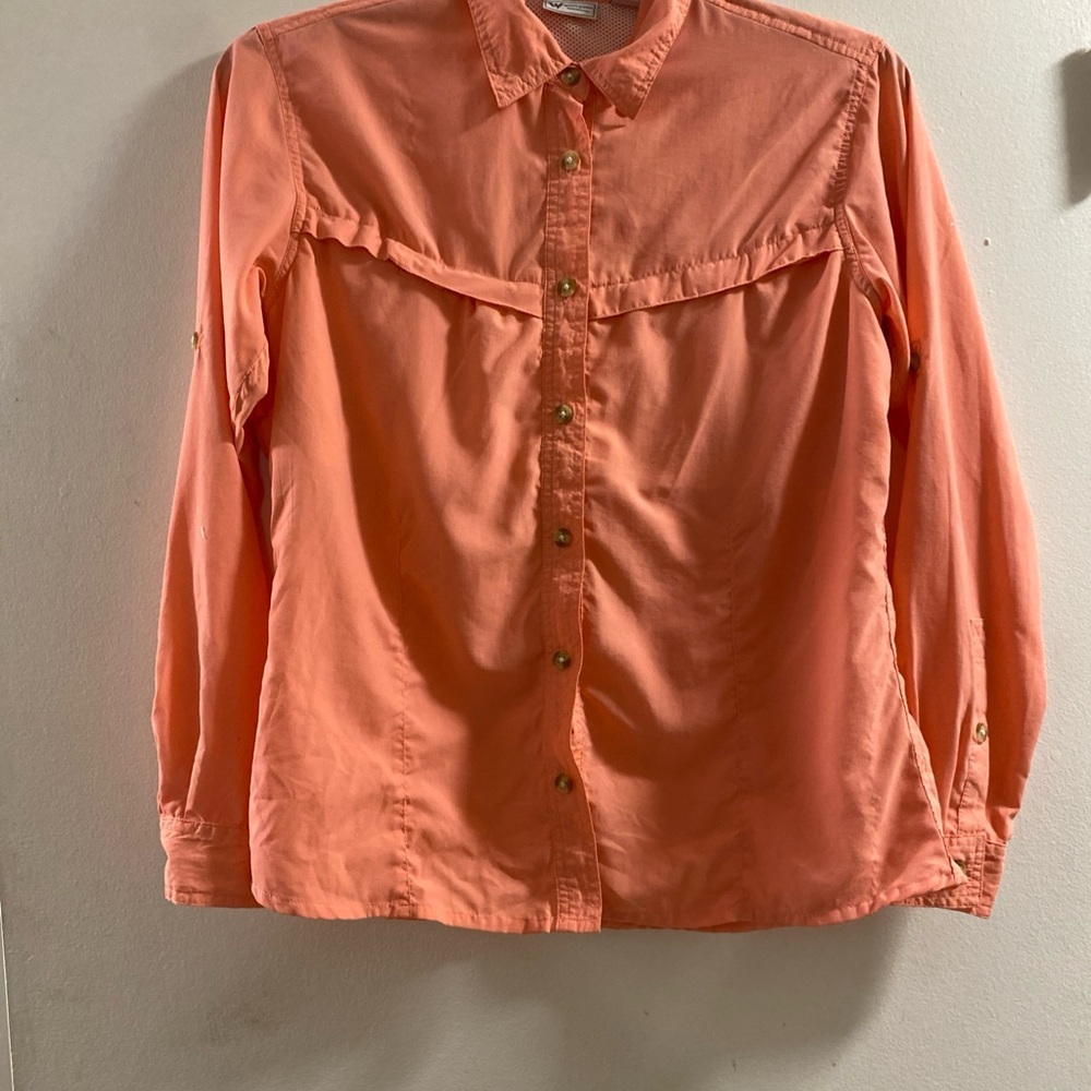 White Sierra Coral Lightweight Outdoor Fishing Hiking Button-Up Shirt